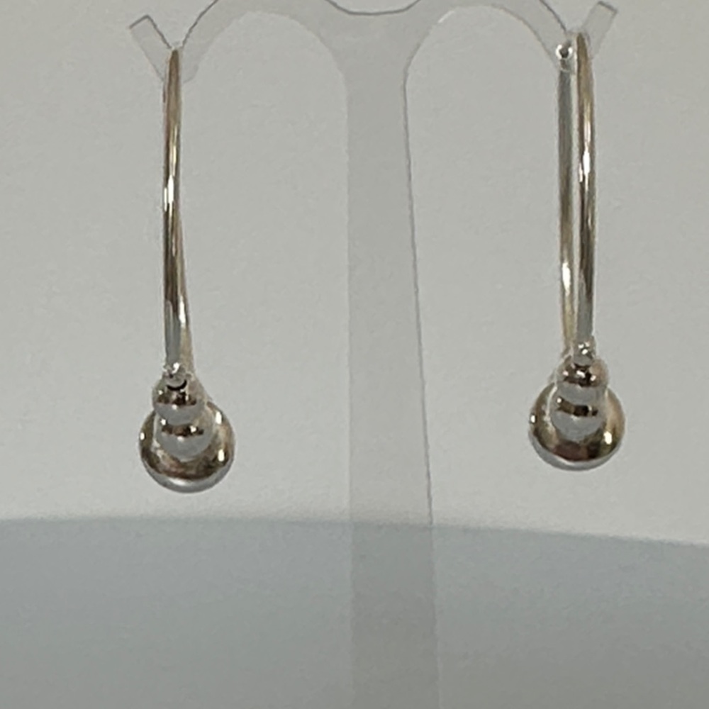 925 sterling Silver Hoops Drop Earrings - Picture 3 of 5